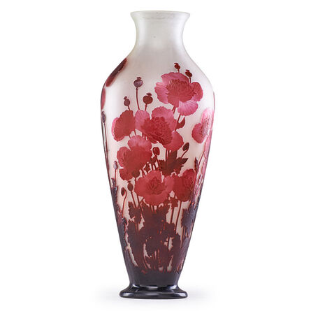 Galle, ‘Massive vase with poppies, France’, early 20th C.
