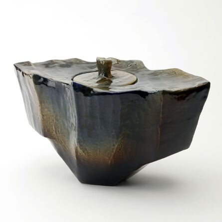 Ohi Toshio, ‘Sonsu (Reverence), Amber and Black Ohi Ceremonial Vessel’, 2012