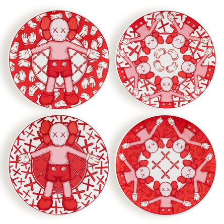 KAWS, ‘KAWS x Qatar Museums x Doha Fire Station Ceramic Plates (Red)’, 2019