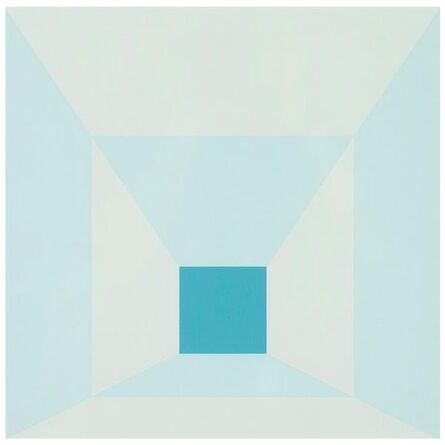 Josef Albers, ‘MITERED SQUARES - COLD TEAL’, 1976