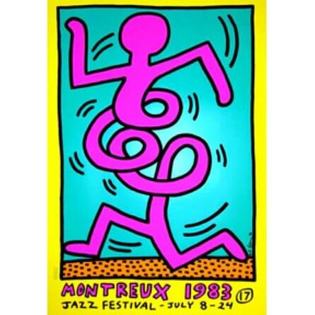 Keith Haring, ‘Montreux Jazz Festival - pink’, 1983