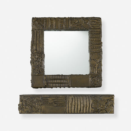 Paul Evans (1931-1987), ‘Custom Sculpted Bronze console and mirror’, 1972