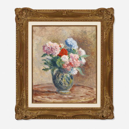 Maximilien Luce, ‘Hortensias et Roses dans un Vase’, c. 1920