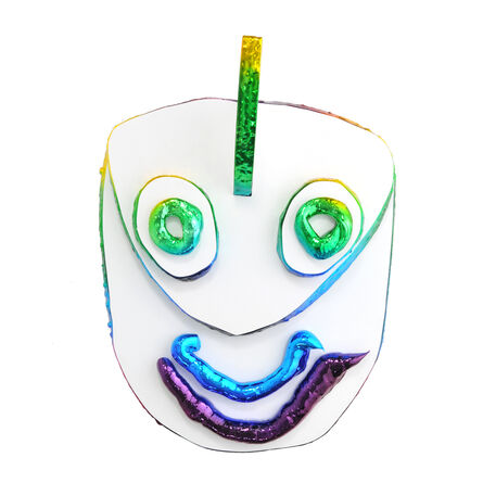 John Monn, ‘"016" - 3 Dimensional Colorful Chrome Sculptural Mask by John Monn’, 2022