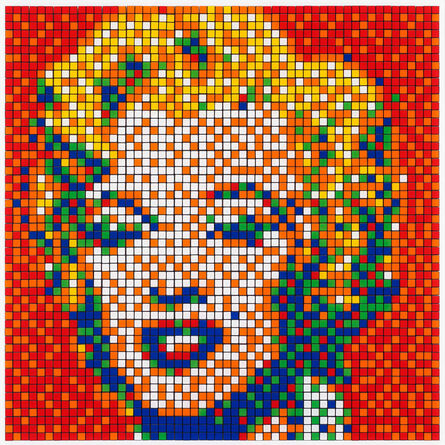 Invader, ‘NVDR1-4 Rubik Shot Red Marilyn’, 2023