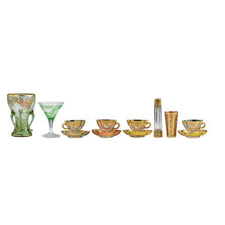 Koloman Moser, ‘Twelve Pieces, Two Vases, One Glass, One Goblet, Four Cups And Saucers’, Late 19th/Early 20th C