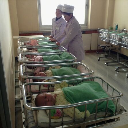 David Guttenfelder, ‘North Korean babies rest in a row of cribs at the #Pyongyang Maternity Hospital’, 2013