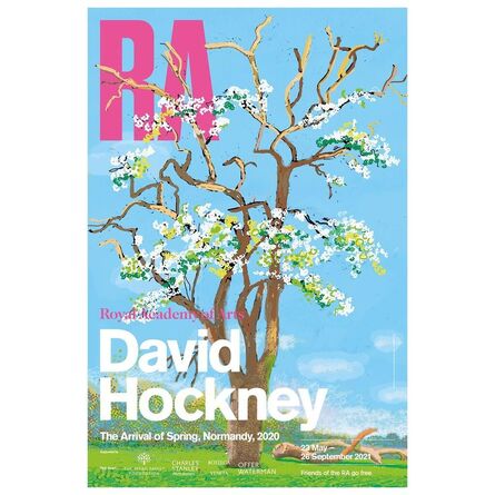 David Hockney, ‘David Hockney The Arrival of Spring Exhibition Poster No 147, Royal Academy, London, SUMMER SALE TAKE 10% OFF IN MAKE OFFER, FREE DOMESTIC SHIPPING’, 2020