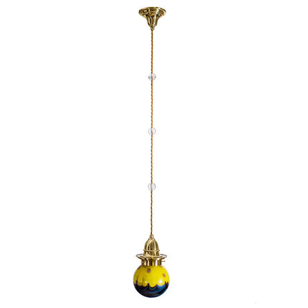 Loetz, ‘Viennese Hanging Lamp ca. 1902, with Loetz Lamp Phenomen Gre 2/314 Shade’, ca. 1902