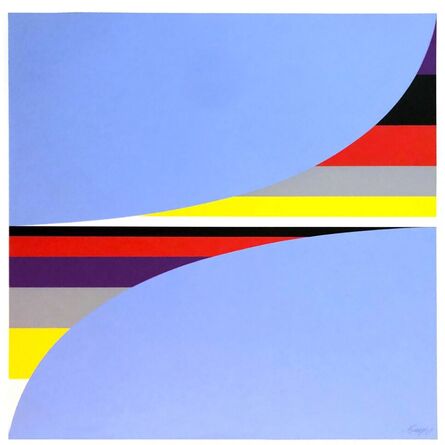 Herbert Bayer, ‘Two Curves From Colored Progressions (Blue) ’, 1975