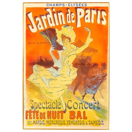Jules Chéret, ‘Original Jules Cheret "Jardins de Paris" Poster, 1890, Art Nouveau’, 1890