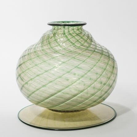MVM Cappellin, ‘A blown glass vase with crossed green reeds’, 1930
