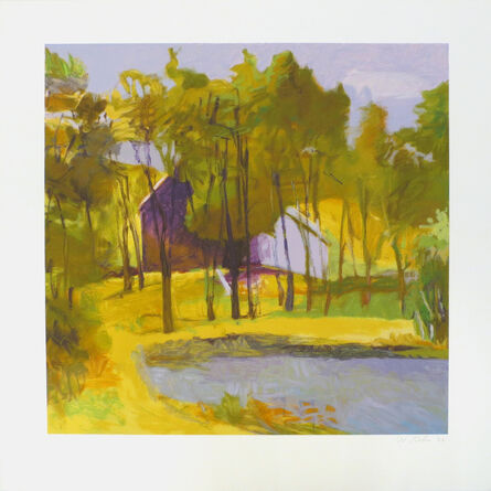 Wolf Kahn, ‘Barn Above Pond’, 2002