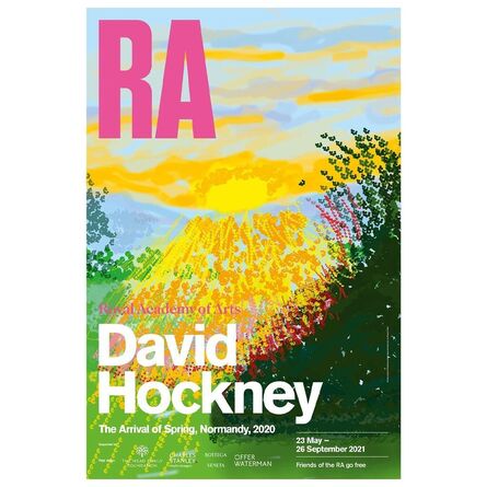 David Hockney, ‘David Hockney The Arrival of Spring Exhibition Poster No 227, Royal Academy, London, FREE DOMESTIC SHIPPING, SUMMER SALE TAKE 10% OFF IN MAKE OFFER’, 2020