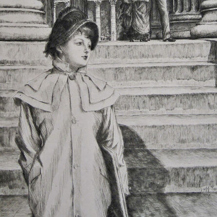 James Tissot, ‘"Le Portique de la Galerie nationale à Londres (W. 40)"’, 1878