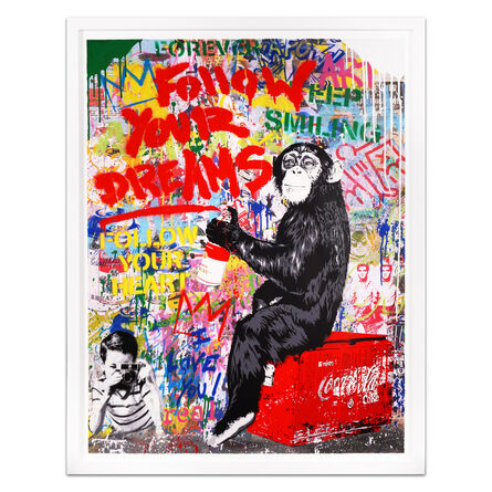 Mr. Brainwash, ‘'Follow Your Dreams' Monkey, Unique, Street Pop Art Painting’, 2021