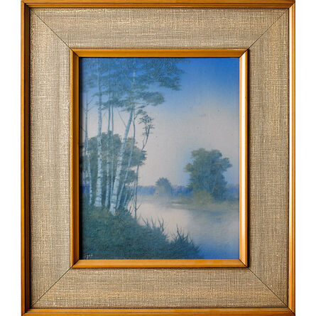 Edward T. Hurley, ‘Rookwood, Scenic Vellum Plaque With Misty Landscape (Framed), Cincinnati, OH’, ca. 1915