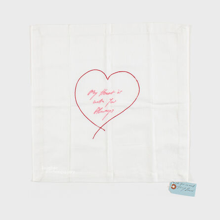 Tracey Emin, ‘My Heart Is With You Always, Napkin (Pink and Red)’, 2015