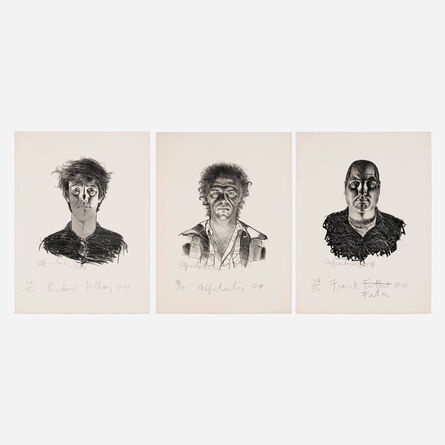 Alfred Leslie, ‘Alfred Leslie (Self-Portrait); Frank Tata; Richard Bellamy (three works)’, 1974