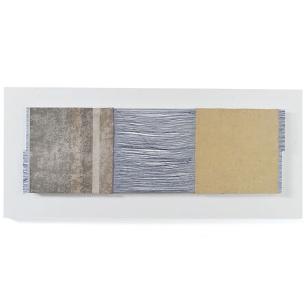 Chiyoko Tanaka, ‘Grinded Fabric-Three Squares Blue Threads and Gray #674’, 2005