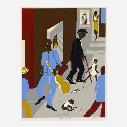 Jacob Lawrence, ‘People in Other Rooms (Harlem Street Scene)’, 1975