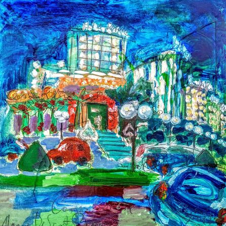 Norma de Saint Picman, ‘Water series summer 2019 - plein air in situ paintings, Casino Riviera, night’, 2019