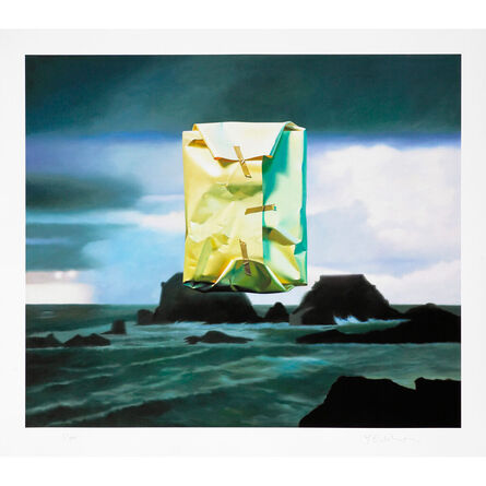 Yrjo Edelmann, ‘Flashlighted floated parcel in stormy ocean and sky ’, 2007