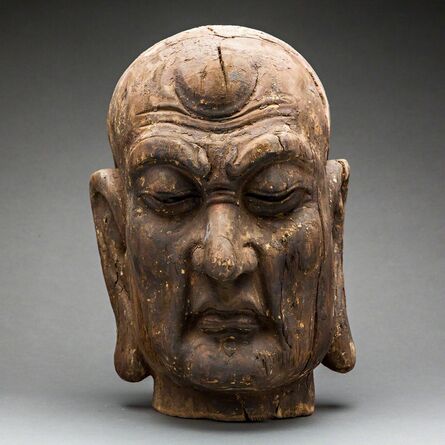 Unknown Chinese, ‘Wood Head of a Lohan’, 15th Century AD to 16th Century AD