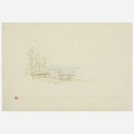 Frank Lloyd Wright, ‘Presentation drawing for the Chahroudi Cottage, Mahopac, New York’, 1951