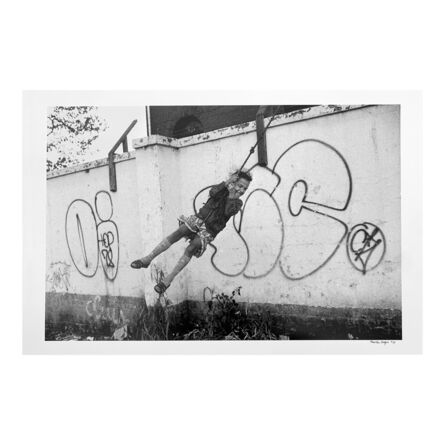 Martha Cooper, ‘Girl Swinging on Rope in Front of Graffiti, Brookyn, NY’, 1978-79