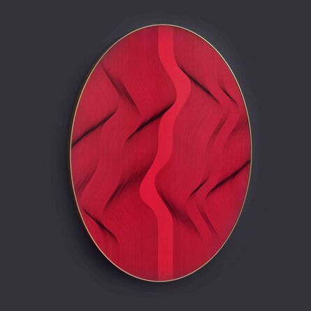 Roberto lucchetta, ‘Red Oval 2022 - geometric abstract painting’, 2022