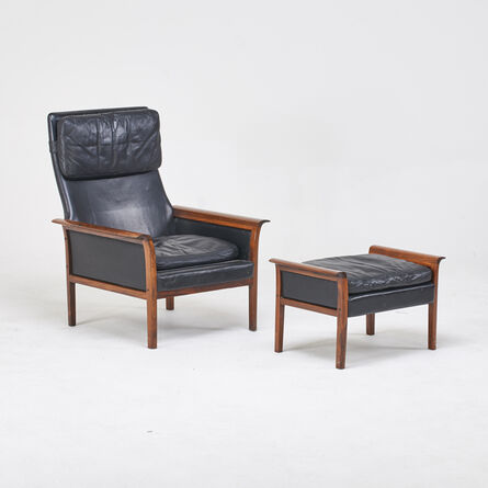 Hans Olsen, ‘Tall back lounge chair and ottoman’, des.  1965