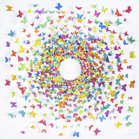 Joel Amit, ‘Here Comes The Sun - Multicolor Butterflies on White’, N.A.