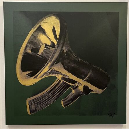 Beejoir, ‘Weapon of Choice (Silkscreen on Canvas) British Green and Gold’, 2013