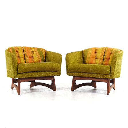 Adrian Pearsall, ‘Adrian Pearsall for Craft Associates Mid Century Barrel Lounge Chairs - Pair’, 1970-1979