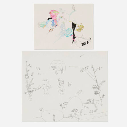 Ryoko Aoki, ‘Bathroom 3; Animal Land 12 (two works)’, c. 2000