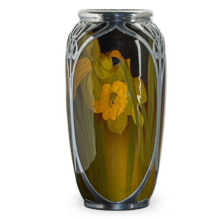 Sallie Coyne, ‘Rookwood, Standard Glaze Vase With Silver Overlay, Cincinnati, OH’, 1902