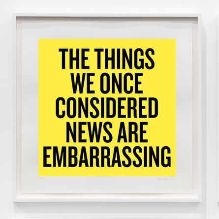 Douglas Coupland, ‘The things we once considered news are embarrassing’, 2020