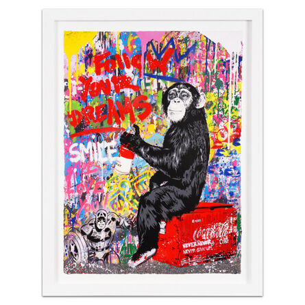 Mr. Brainwash, ‘ 'Follow Your Dreams' Small Monkey, Street Pop Art, Unique Painting’, 2021