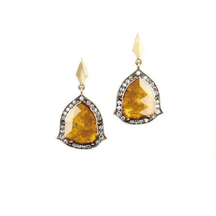 Sylva & Cie, ‘Yellow Diamond Slice Earrings’, 2017