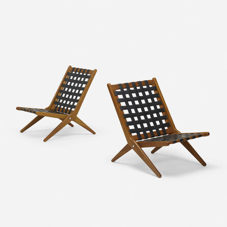 Unknown Italian, ‘Folding lounge chairs, pair’, c. 1950