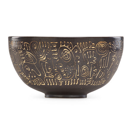 Edwin Scheier, ‘Large and early bowl with abstract design’