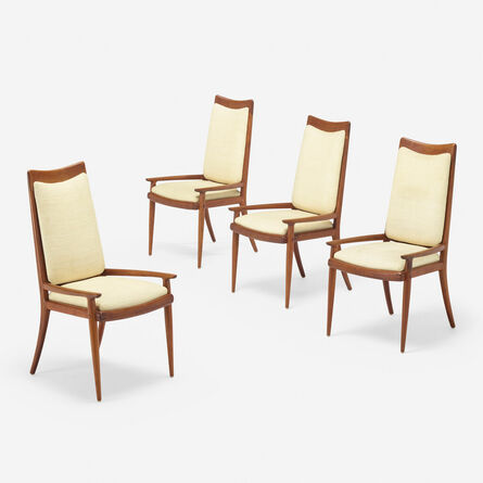 Sam Maloof, ‘Highback dining armchairs, set of four’, c. 1954