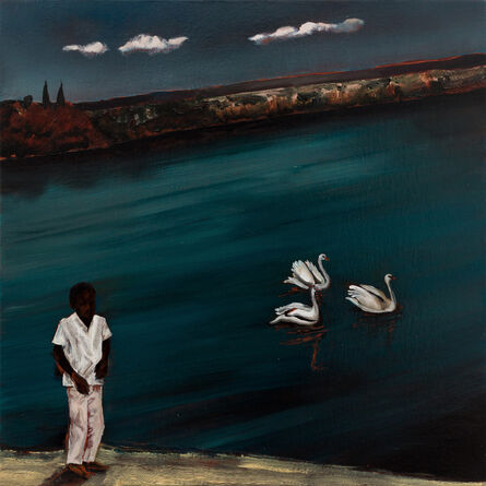 Antonio Obá, ‘Paisagem com criança e cisnes’, 2021