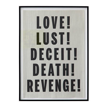 Janice Kerbel, ‘Love Lust Deceit Revenge Death’, 2014