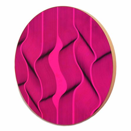 Roberto lucchetta, ‘Fluo pink surface - geometric abstract painting’, 2022