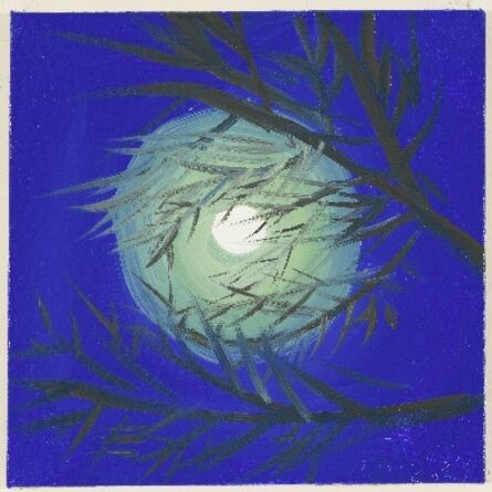 Ann Craven, ‘Moon (Blue Moon, Lime Green Light, Cushing, 7-31-15, 11:30PM), 2015’, 2015