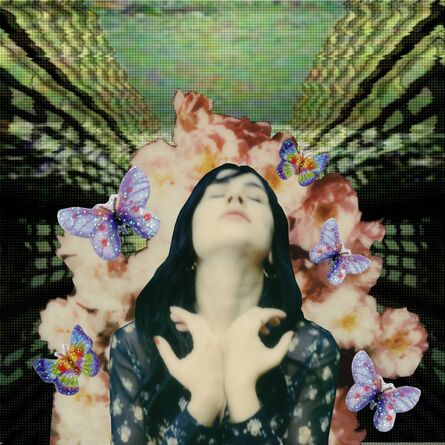 Julia Beyer, ‘Analogue Girl In A Digital World - Polaroid, Collage, Contemporary, Women’, 2017