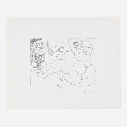 Pablo Picasso, ‘Deux grosses femmes nues et un voyeur (from La Serie 347)’, 1969