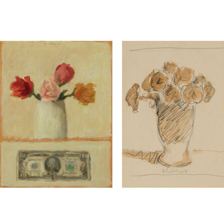 Robert Kulicke, ‘(i) Dollar Bill with Flowers; (ii) Untitled Still Life’